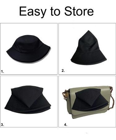 PFFY Cotton Summer Bucket Hat - Black | Unisex Sun Beach Fishing Cap - Buy Online on GoSupps.com