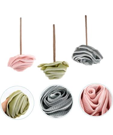 NOLITOY 3pcs Bath Ball Set - Soft Luffa Body Scrubber & Shower Poufs for Luxurious Bathing | Foam Bathroom Loofah & Towel for Adults - Buy Online on GoSupps.com
