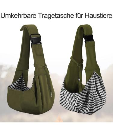 Petloft Reversible Small Dog Carrier - Adjustable Hands-Free Sling for Dogs Cats & Rabbits (Army Green) - International Shipping Available - Buy Online on GoSupps.com