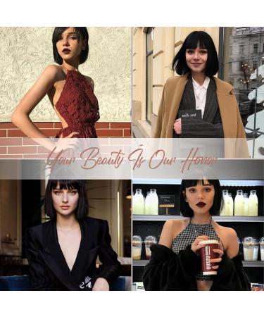 Haircube Short Bob Wig with Bangs for Women - Heat-Resistant Synthetic Fiber - Perfect for Parties Cosplay & Daily Wear (Black) #2091 - Buy Online on GoSupps.com
