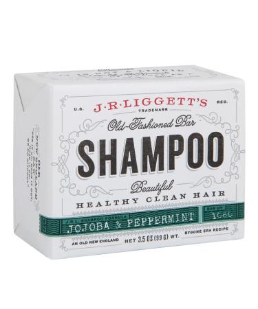 J R LIGGETT'S All-Natural Shampoo Bar  Jojoba and Peppermint Formula-Supports Strong and Healthy Hair-Nourish Follicles with Antioxidants and Vitamins-Detergent and No Sulfate  One 3.5 Ounce Bar Jojoba/Peppermint 3.5 Oun...