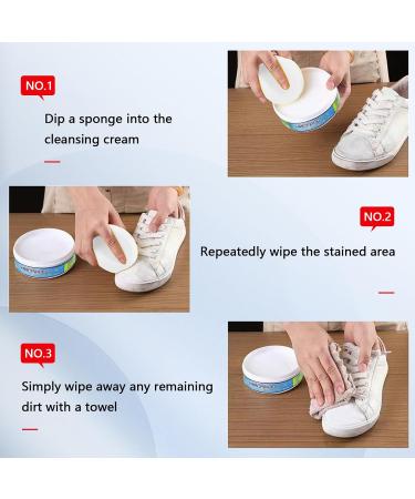 Fychuo White Shoe Cleaning Cream Trainer Cleaner Sneaker Whitener for Trainers Cleaning Products Multi Purpose Cleaner Stain Remover Waterless Cream with Sponge White - Buy Online on GoSupps.com