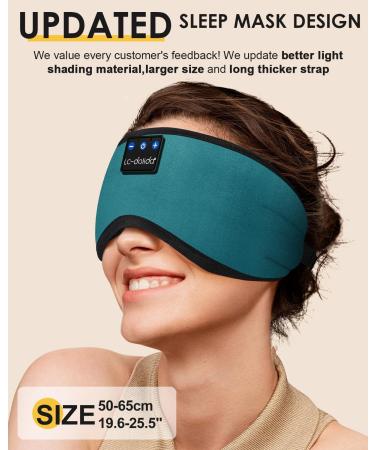 LC-dolida Bluetooth Sleep Mask with Headphones | 10-14 Hours Playtime | 100% Blackout Eye Covers | Zero Pressure Eye Mask | Includes Travel Bag and Earplugs - Turquoise Blue - Buy Online on GoSupps.com
