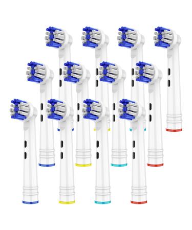 THISONG Ultra Flexisoft Electric Toothbrush Replacement Heads Compatible with Oral B Electric Toothbrush Extra Soft Bristles Brush Heads Precision Cleaning 12 Pack 12 Pack Flexible Soft