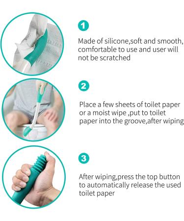 Kirimon Long Reach Toilet Wiping Aid for Limited Mobility - Bottom Buddy for Elderly, Pregnancy & Disabilities - Buy Online on GoSupps.com