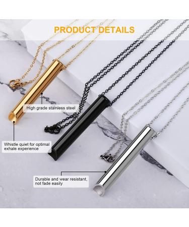 Stress Relief Mindful Breathing Necklace Anxiety Relief Necklace Breathing Exercise Device for Meditation Relaxation Calming Panic Slowing The Breath with 3* Anxiety Spinning Ring 1 - Buy Online on GoSupps.com