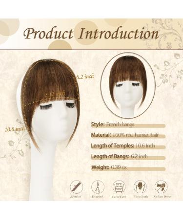 Shop Sofeiyan 100% Remy Real Hair Clip-In Fringe Bangs - Natural Reddish Brown Ponytail Extensions for Women - Buy Online on GoSupps.com