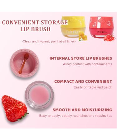 Bee Lip Balm Lip Mask Honey Pot 4 Pcs Propolis Moisturizing Balm with Applicator Day & Night Hydrating Lip Treatment for Dry Lips (4 Flavors Set) 4pcs - Buy Online on GoSupps.com