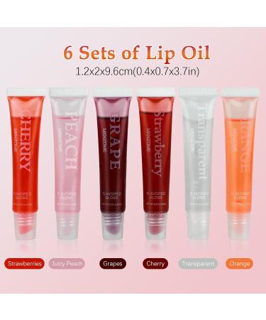 VolksRose 6pcs Lip Gloss Oil Set - Flavored & Hydrating Lip Glow Oil for Teens & Women | Nourishing Tinted Lip Gloss Packs for Dry Lips - Buy Online on GoSupps.com