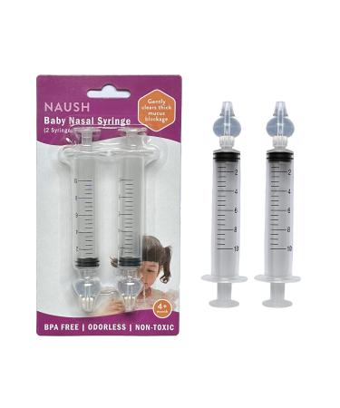 Nasal Aspirator for Baby | Baby Nasal Syringe Irrigator | Disposable Infant Nose Cleaner | Professional Portable Rinsing Nasay Spray - BPA Free Silicon Tips by NAUSH (2 Syringes) 10ml 1.0 - Buy Online on GoSupps.com