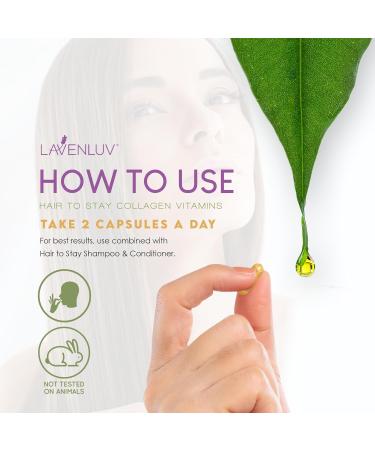 Hair to Stay - 60 Growth Pills - Collagen Peptides Capsules - Lavenluv - Thicker - Supplement - Biotin Vitamins - Growth - Loss Thinning - Buy Online on GoSupps.com