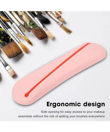 Travel Makeup Brush Holder Compact and Dustproof Silicone Makeup Brush Holder Ergonomic and Durable Large Capacity for Home (Pink) - Buy Online on GoSupps.com