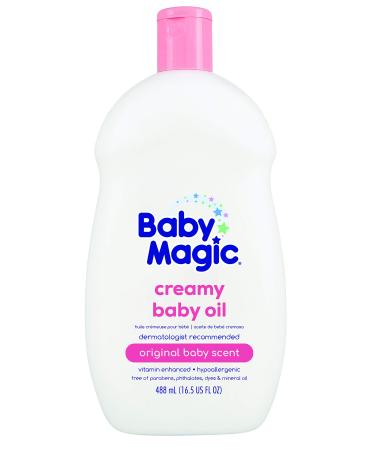 Baby Magic Creamy Baby Oil | 16.5oz | Coconut Oil & Camelia Oil | Free of Parabens, Phthalates, Sulfates and Dyes 16.5 Fl Oz (Pack of 1)