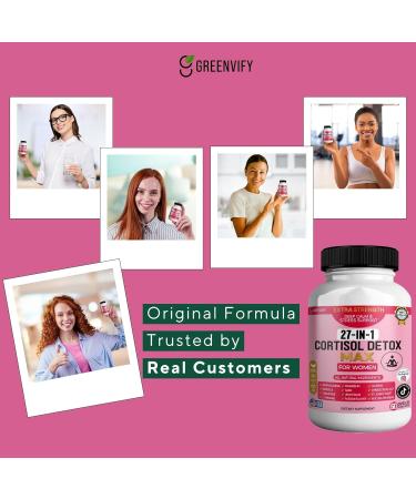 GREENVIFY 27-in-1 Cortisol Detox Max for Women Extra Strength Deep Calm & Stress Support 60 Capsules 30-Day Supply (3) - Buy Online on GoSupps.com