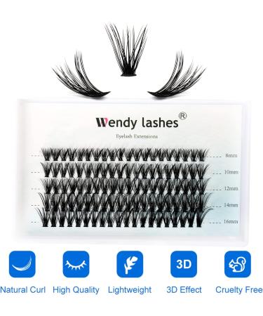 C Curl 40D 0.07mm Cluster Eyelash Extensions | Mixed 8-16mm | 40 Root Individual Clusters Lash Extensions - Buy Online on GoSupps.com