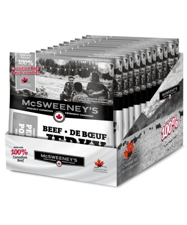 McSweeney's Cracked Black Pepper Beef Jerky Bulk Case. School Snacks Gluten Free High Protein Snacks Low Carb Keto Friendly Low Fat Naturally Smoked Canadian Made. 70g (Pack of 12) Cracked Black Pepper 70.00 g (Pack of 12)