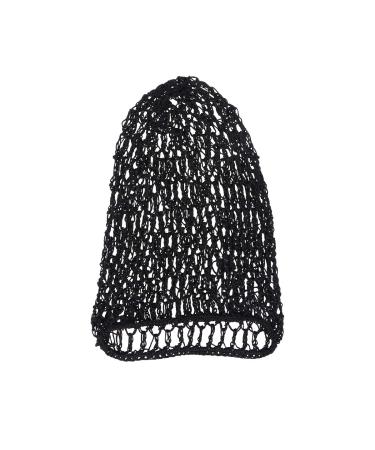 Beaupretty Elastic Wide Hair Net Bands Snood Cover Rayon Net Hair Net Cap Hat for Sleeping Crochet Hair Net (Black)