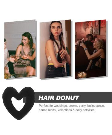 Minkissy Heart Shaped Bun Maker for Short Thin Hair - Black | Mini Doughnut Shaper for Women and Girls - Buy Online on GoSupps.com