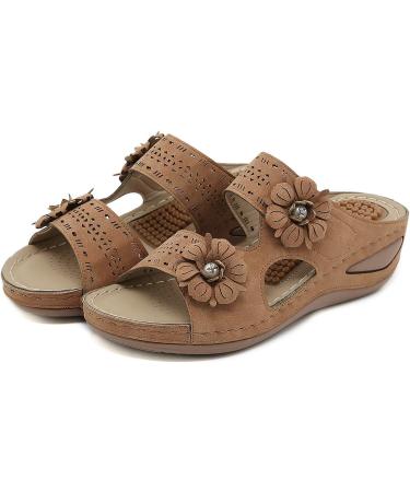 JWSVBF Orthotic Sandals for Women - Vintage Beach Foot Massage Slippers - Comfortable Outdoor Slides for Bunion Relief and Orthopedic Support - 2023 Summer Fashion - Size 7 Wide - Buy Online on GoSupps.com