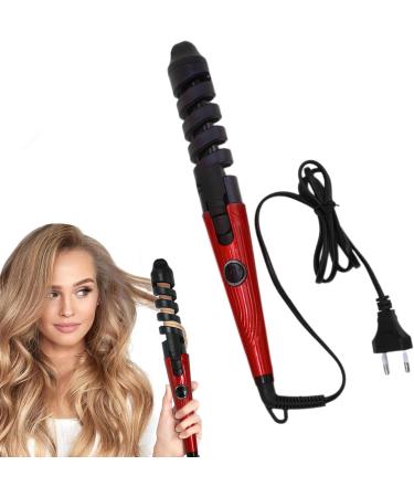 Curling Iron Wand - Portable Hair Curler | Hair Straightener and Curler 2 in 1 Portable Automatic Hair Curler Wand for Long Short Hair Red US - Buy Online on GoSupps.com