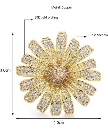 Pin Jewelry Gifts for Women Ladies Fashion Accessories Ladies Elegant Luxury Daisy Flower Brooch Flower Shape Party Banquet Brooch Brooches & Pins - Buy Online on GoSupps.com