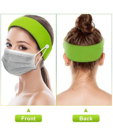 Willbond Button Headband Set - 24 Non-Slip Elastic Ear Protection Holders for Men and Women - Stretchy Yoga Sports Hairbands in Assorted Colors - Buy Online on GoSupps.com