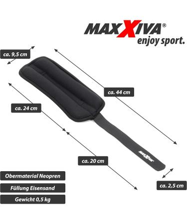 MAXXIVA Running Weight Set - 2 x 0.5kg Weight Cuffs for Arms & Legs | Iron Sand Filling for Strength Training Jogging & Rehab Fitness - Buy Online on GoSupps.com