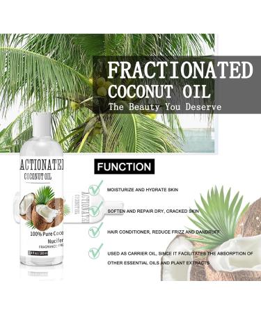 Huile de Coco Fractionn e-Huile de Coco 100% Naturelle Pure et Naturelle - Excellents Bienfaits pour Peau - Cheveux 100ml cream 35 - Buy Online on GoSupps.com