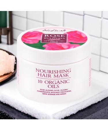 Biofresh cosmetics Rose of Bulgaria Hair Mask for Very Dry Hair with Rose Water and 10 Oils Hair Care for Women 300 ml - Buy Online on GoSupps.com