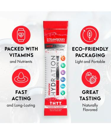 Hydration Powder Packets - Electrolyte Drink Mix with Vitamins C & D Naturally Flavored Strawberry 12 Servings - Fast Acting Hydration for International Shipping - Buy Online on GoSupps.com