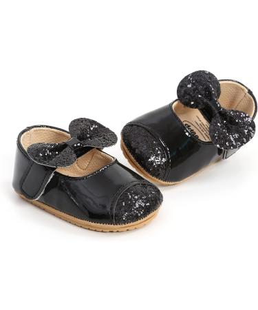 RVROVIC Baby Girl Moccasins - Infant Princess Sparkly Soft Sole Shoes (6-12 Months, Black) - Buy Online on GoSupps.com