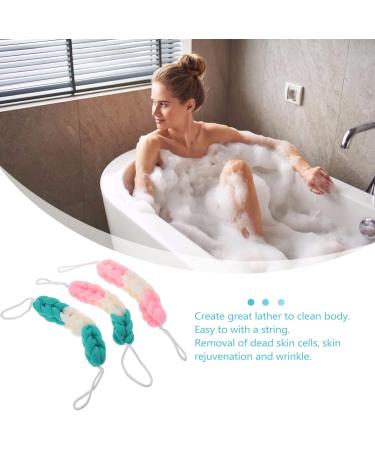 3pcs Long Shower Mesh Pouf Set | Soft Bath Sponge Balls for Luxurious Cleaning - Buy Online on GoSupps.com