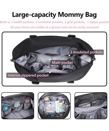 Mommy Hospital Bag Set - Diaper Tote & Maternity Gift for Newborn, Baby Shower - 4PCS Black - Buy Online on GoSupps.com