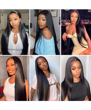 32 inch Brazilian Virgin Straight Lace Front Wig - 180% Density HD Lace Front Wig for Black Women - Buy Online on GoSupps.com