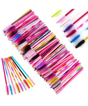 200 Pcs Disposable Mascara Wands Eyelash Brushes Eye Lash Makeup Applicators (Multicolor)
