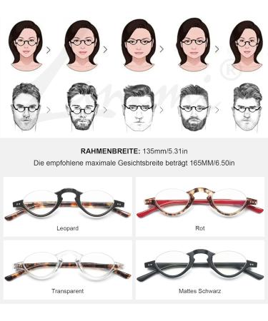 Lanomi Fashion Reading Glasses with Blue Light Filter for Men & Women - Semi-Frame Spring Hinges Small Crescent Design - Buy Online on GoSupps.com