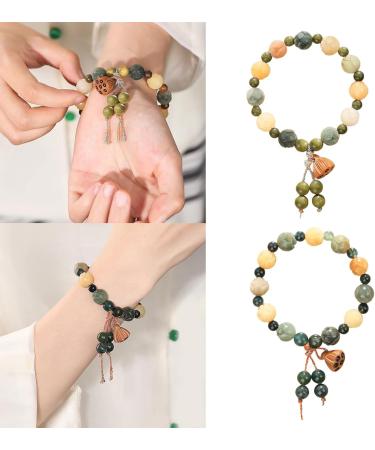 Oralgo Lotuses Bodhi Hand Chain | Unique Flower Pen Jewelry for Happiness & Wealth | Adjustable Ethnic Agate Style Bracelet - Buy Online on GoSupps.com
