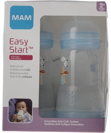 MAM Easy Start Anti-Colic Bottle 9oz (2 count) MAM Baby Bottle with Medium Flow Nipple Breastfed Baby Feeding Essentials Boy ( Packaging May Vary ) boy Anti-Colic Bottle(2 count) - Buy Online on GoSupps.com