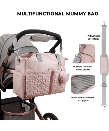 SONARIN Stylish Large Capacity Baby Nappy Changing Tote Bag - Waterproof Satchel Messenger Bag for Travel - Pink - Buy Online on GoSupps.com