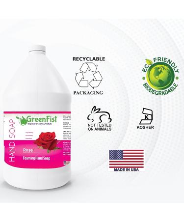 GreenFist Rose Scent Foaming Hand Soap Refill Jug - 128oz - Made in USA - Buy Online on GoSupps.com