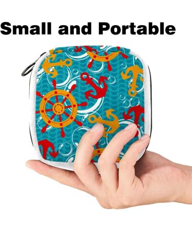 Sanitary Napkin Storage Bag | Period Tampon Makeup Pad Pouch | Rudder & Anchor Design - Buy Online on GoSupps.com