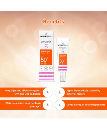 Sophieskin Anti-Wrinkle Sun Cream SPF 50 (50 ml) - Buy Online on GoSupps.com