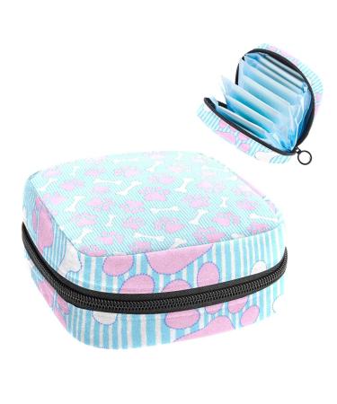 GIAPB Period Bag Sanitary Napkin Storage Bag Period Pouch Travel Makeup Bag Animals Paws and Bones Color5117