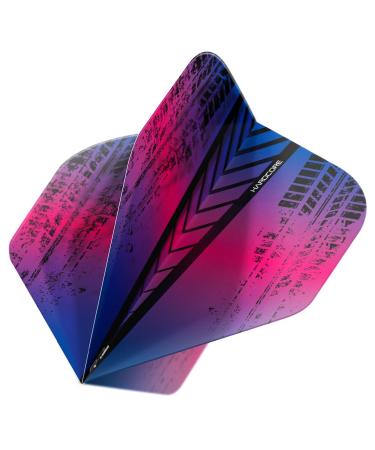 Hardcore Radical Extra Thick Standard Dart Flights - 4 Sets Per Pack (12 Dart Flights in Total) & Red Dragon Checkout Card Rainbow