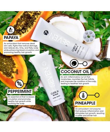 SEVEN Haircare RENEW Scalp Detox - Eucalyptus & Charcoal Exfoliating Treatment for All Hair Types - Soothe Irritation Sulfate & Paraben Free - 4.5 oz - Buy Online on GoSupps.com