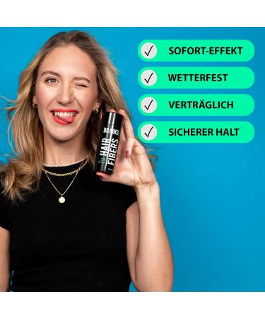 Brains & Son Hair Fiber - Premium Hair Thickener for Instant Coverage of Balding Areas and Thinning Hair | Dark Brown Keratin Fibers | 25g - Buy Online on GoSupps.com