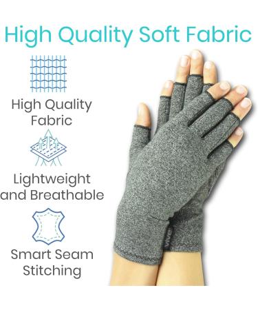 Vive Arthritis Gloves - Compression Hand Glove for Arthritis Relief - Carpal Tunnel Support - Grey Medium - Buy Online on GoSupps.com