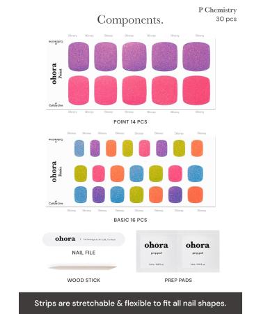 Buy Ohora Semi Cured Gel Nail Strips - Rainbow Glitter UV/LED Compatible Salon-Quality & Long Lasting | Easy Apply & Remove | Includes Prep Pads Nail File & Wooden Stick - Buy Online on GoSupps.com