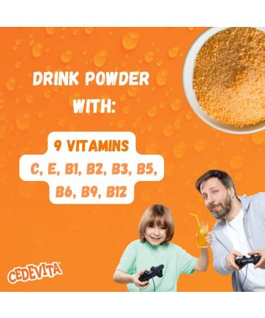 Cedevita orange 2 x 1 kg naranca effervescent powder with 9 vitamins for 26L non-alcoholic drinks - Buy Online on GoSupps.com