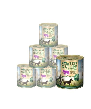 Dehner Best Nature Dog food wet food free of grain for adult dogs lamb / potatoes / parsley 6 x 800 g can (4.8 kg) adult lamb and potatoes with parsley 800 g (6 Pack)